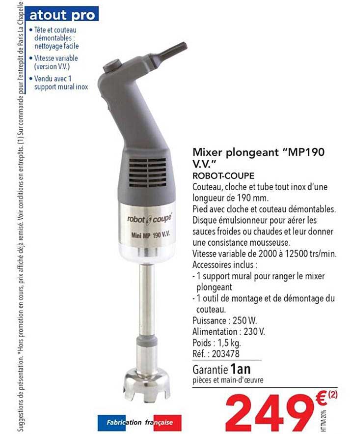 mixer plongeant "mp190 v.v." robot-coupe