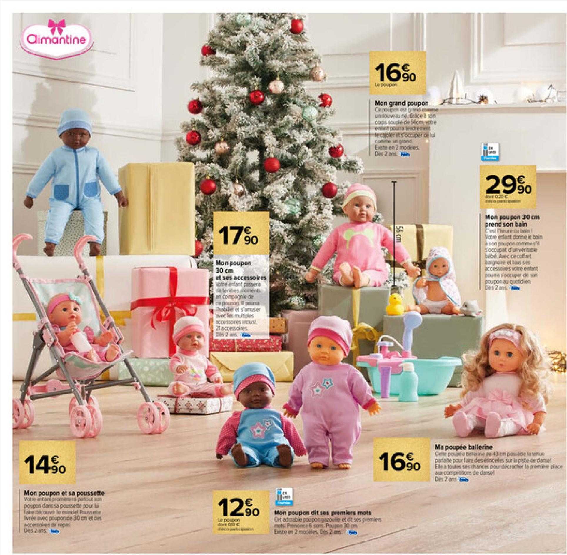 mon poupon et sa poussette, mon poupon dit ses premiers mots, mon poupons 30 cm et ses accessoires, mon grand poupon, mes poupon 30 cm prend son bain