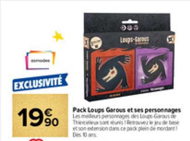 pack loups garous et ses personnages asmodée