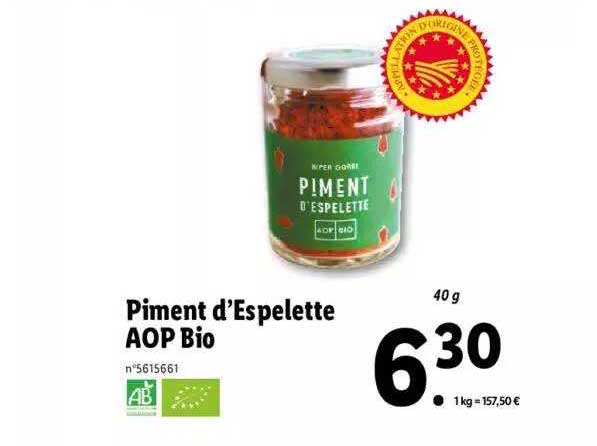 piment d'espelette aop bio