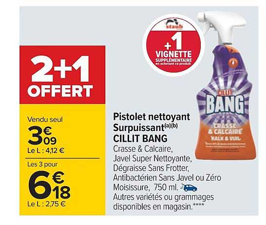 pistolet nettoyant surpuissant cillit bang