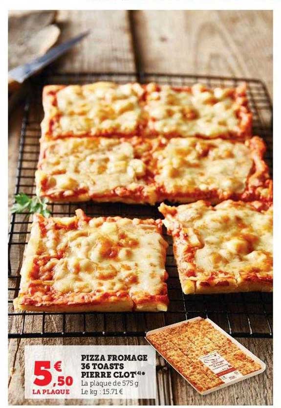 pizza fromage 36 toasts pierre clot