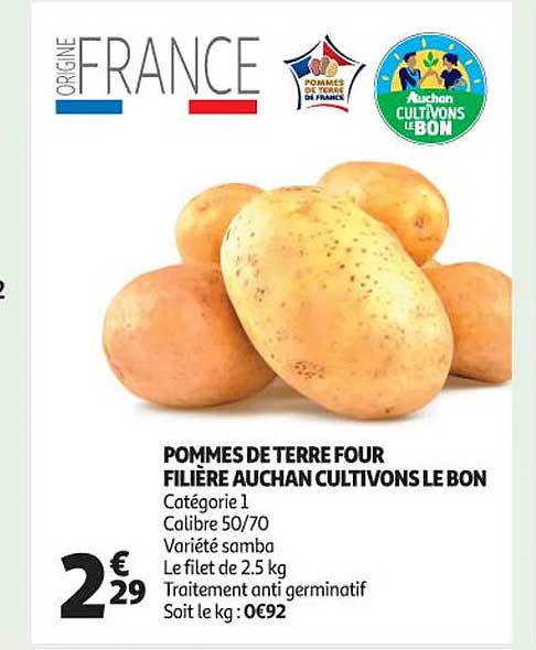 pommes de terre four filière auchan cultivons le bon