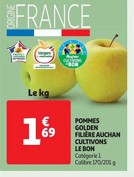 pommes golden filière auchan cultivons le bon