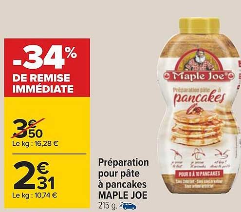 préparation pour pâte à pancakes maple joe