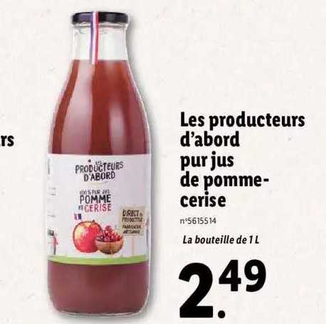 pur jus de pomme-cerise les producteurs d'abord