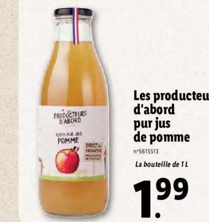 pur jus de pomme les producteurs d'abord