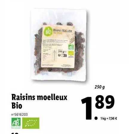 Raisins Moelleux Bio