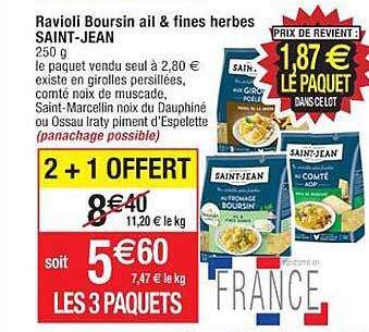 ravioli boursin ail & fines herbes saint-jean