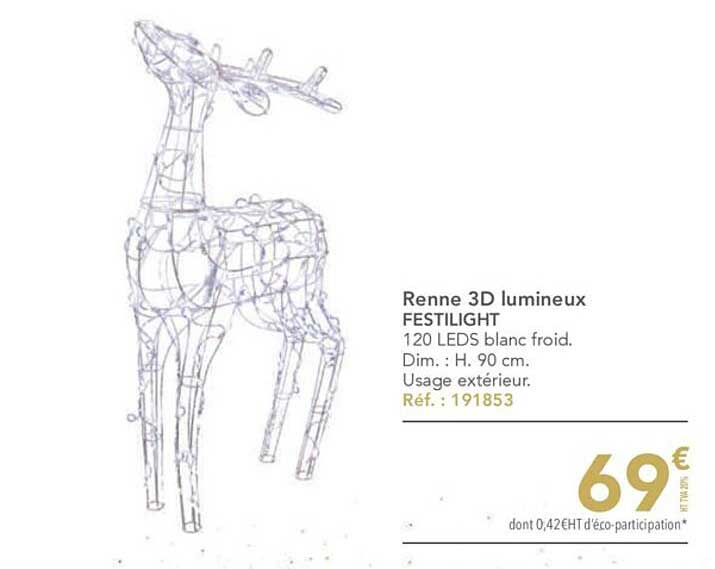 renne 3d lumineux festilight