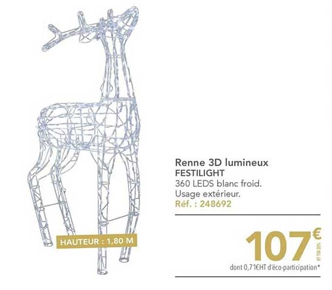 renne 3d lumineux festilight