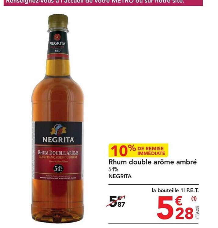 Rhum Double Arôme Ambré Negrita