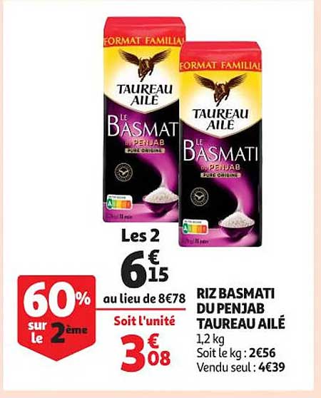 Riz Basmati Du Penjab Taureau Ailé