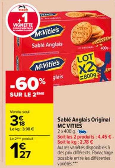 sablé anglais original mc vities