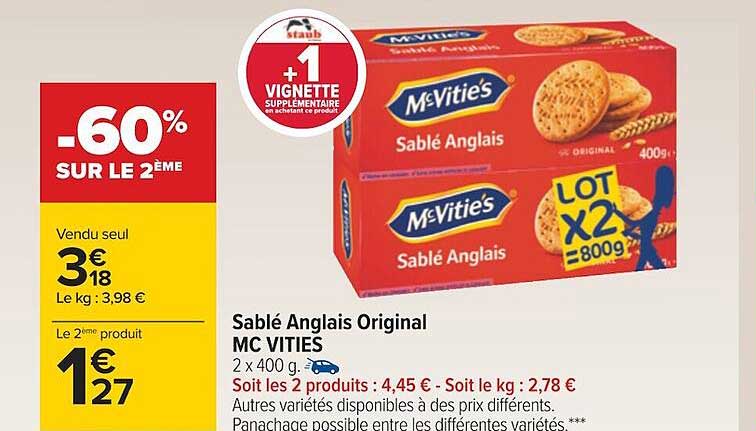 sablé anglais original mc vities