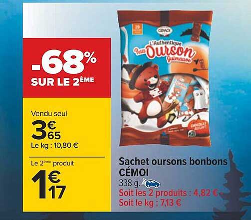Sachet Oursons Bonbons Cémoi