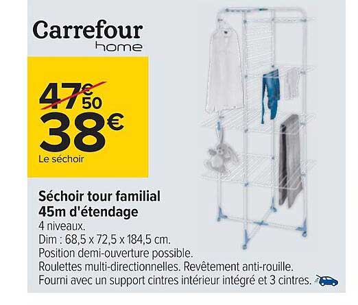 séchoir tour familial 45m d'étendage