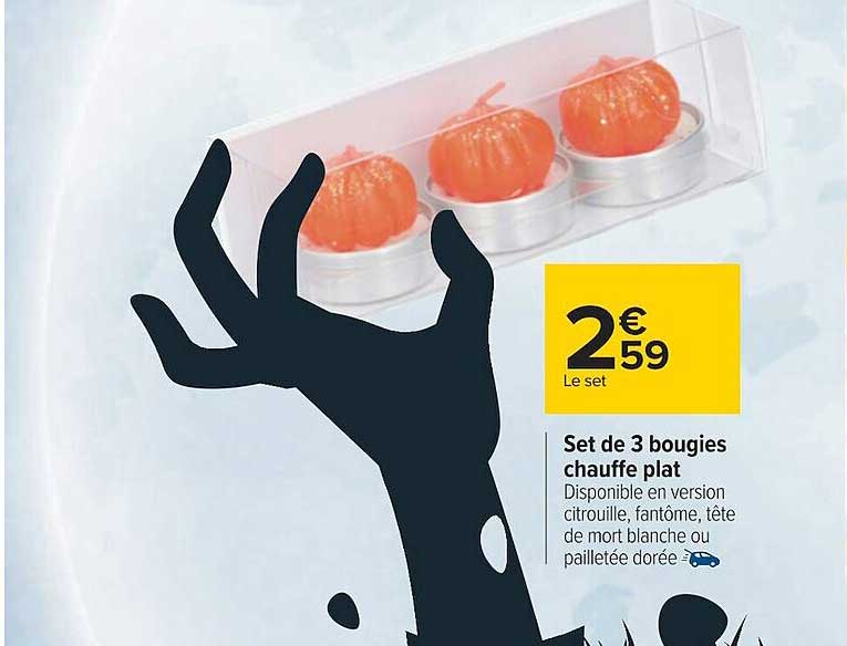 set de 3 bougies chauffe plat