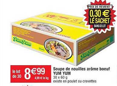 soupe de nouilles arôme boeuf yum yum