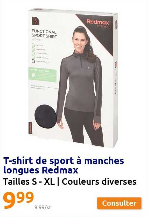 t-shirt de sport à manches longues redmax