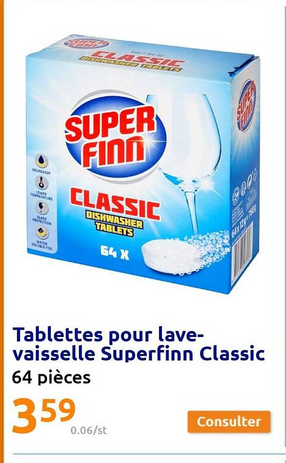 tablettes pour lave-vaisselle superfinn classic