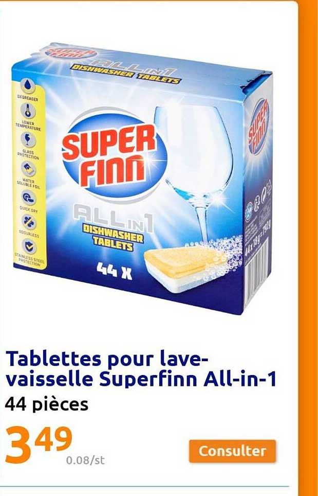 tablettes pour lave-vaisselle superfinne all-in-1