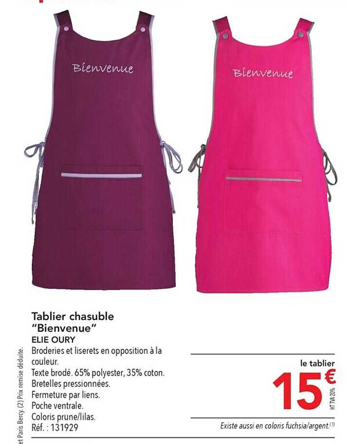 tablier chasuble "bienvenue" elie oury