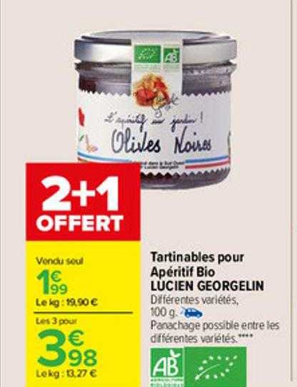 tartinables poru apéritif bio lucien georgelin