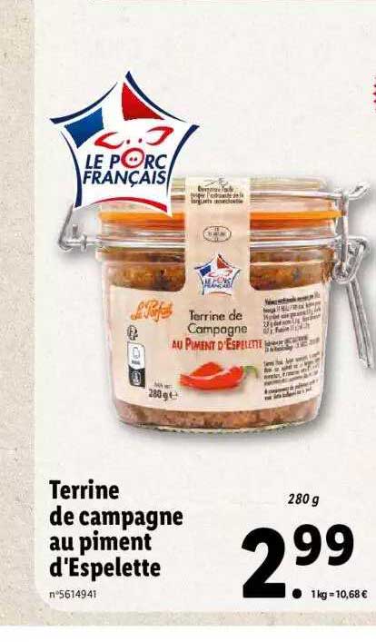 terrine de campagne au piment d'espelette