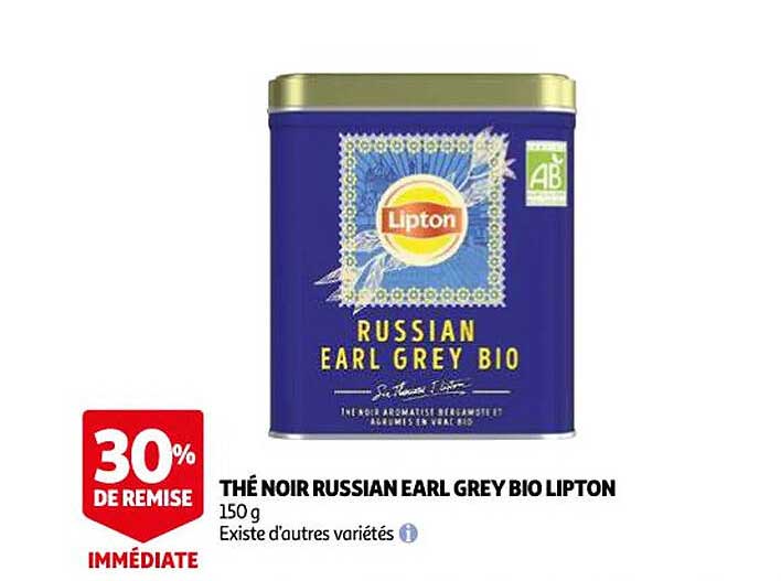 thé noir russian earl grey bio lipton