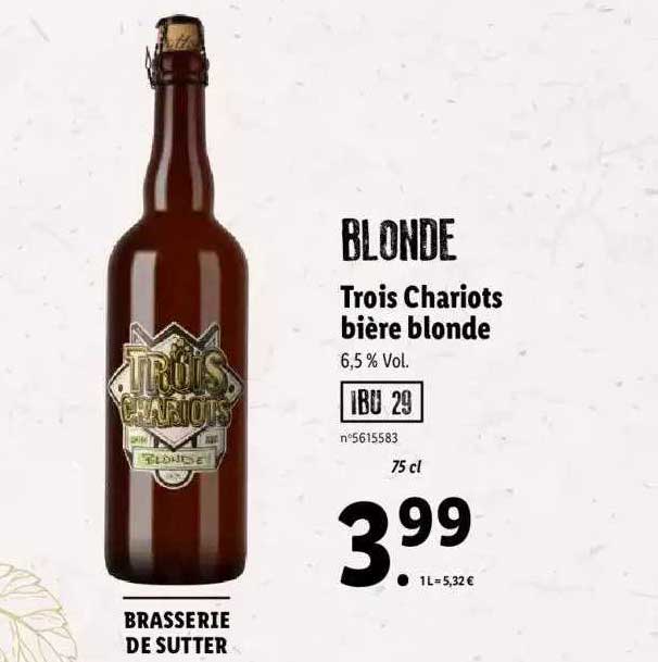 trois chariots bière blonde