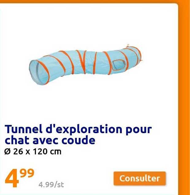 tunnel d'exploration pour chat avec coude