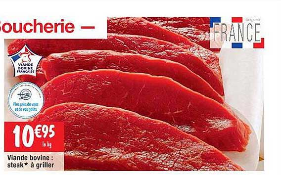 viande bovine : steak*à griller