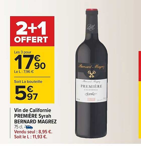 vin de californie première syrah bernard magrez