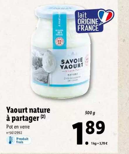 yaourt nature à partager