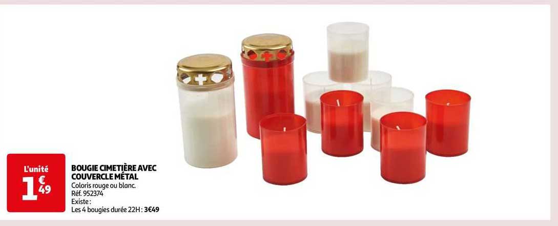 Bougie Cimetière Avec Couvercle Métal