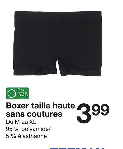 boxer taille haute sans coutures