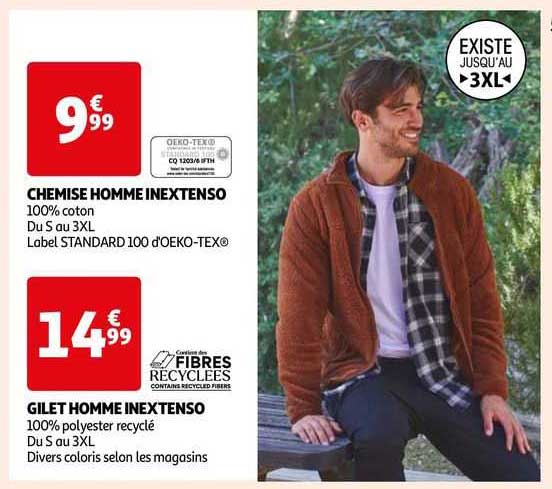 Chemise Homme Inextenso, Gilet Homme Inextenso