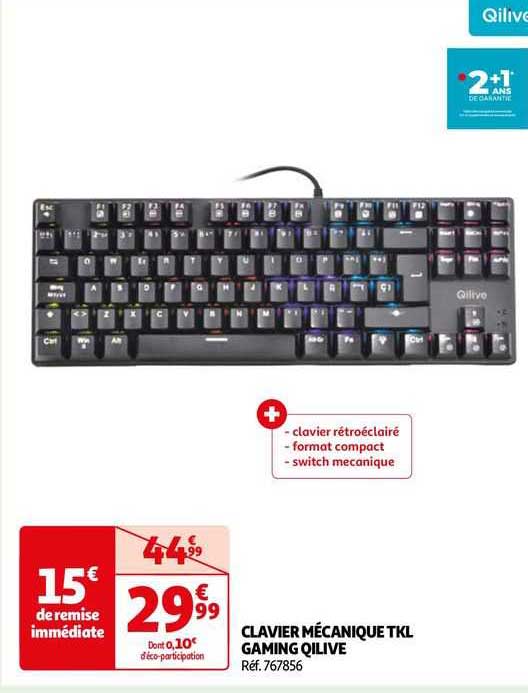 clavier mécanique tkl gaming qilive