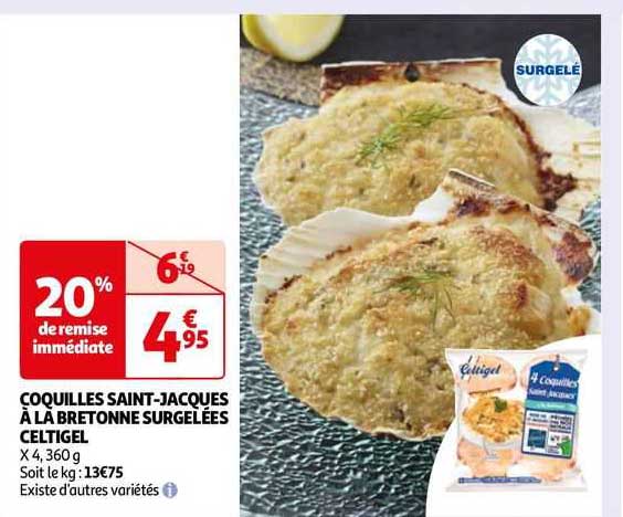 coquilles saint-jacques à la bretonne surgelées celtigel