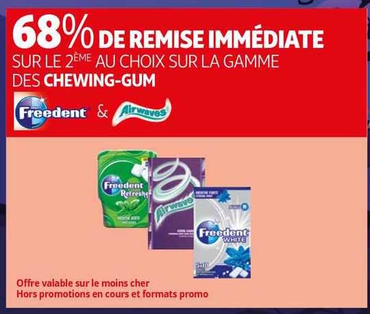la gamme des chewing-gum freedent & ariwaves