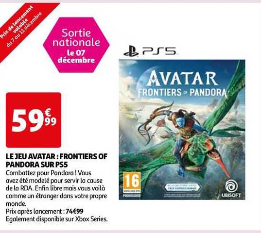 le jeu avatar : frontiers of pandora sur ps5
