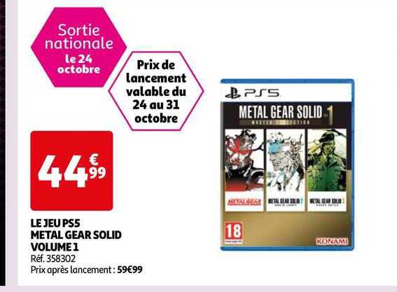 le jeu ps5 metal gear solid volume 1