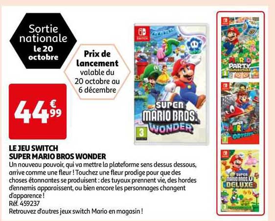 le jeu switch super mario bros wonder