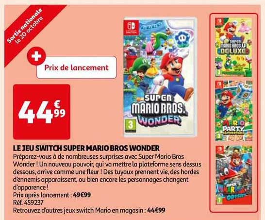 le jeu switch super mario bros wonder