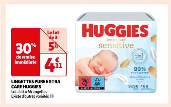 Lingettes Pure Extra Care Huggies