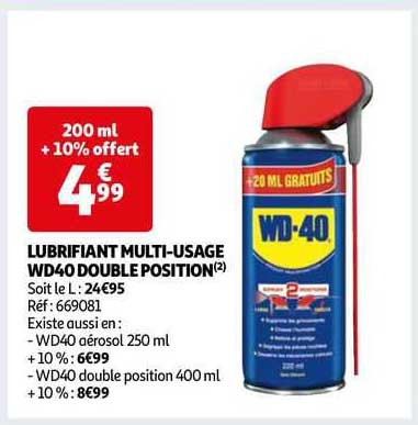 lubrifiant multi-usage wd40 double position