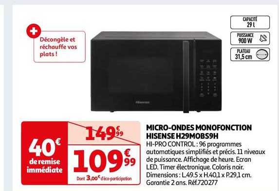 micro-ondes monofonction hisense