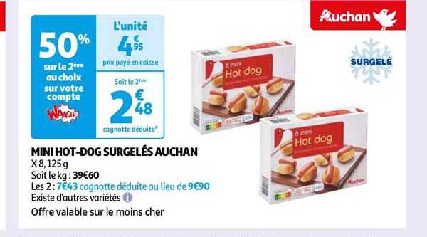 mini hot-dog surgelés auchan