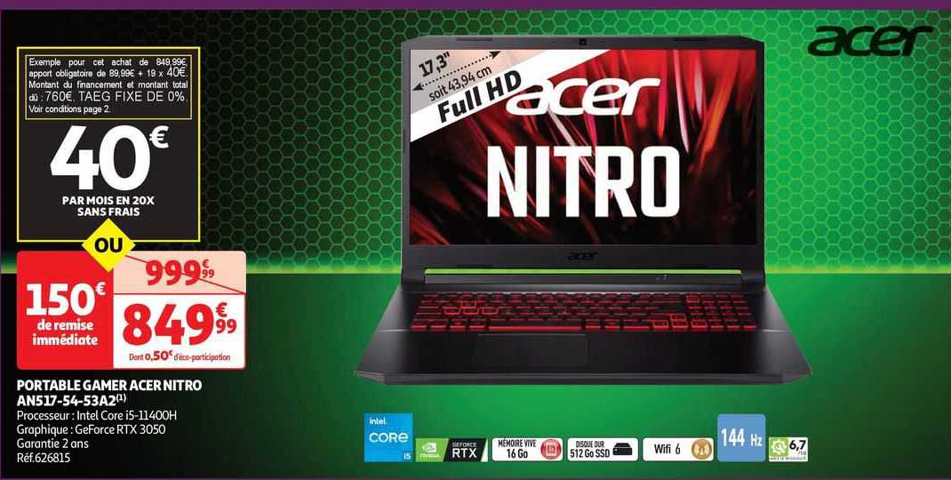 Portable Gamer Acer Nitro